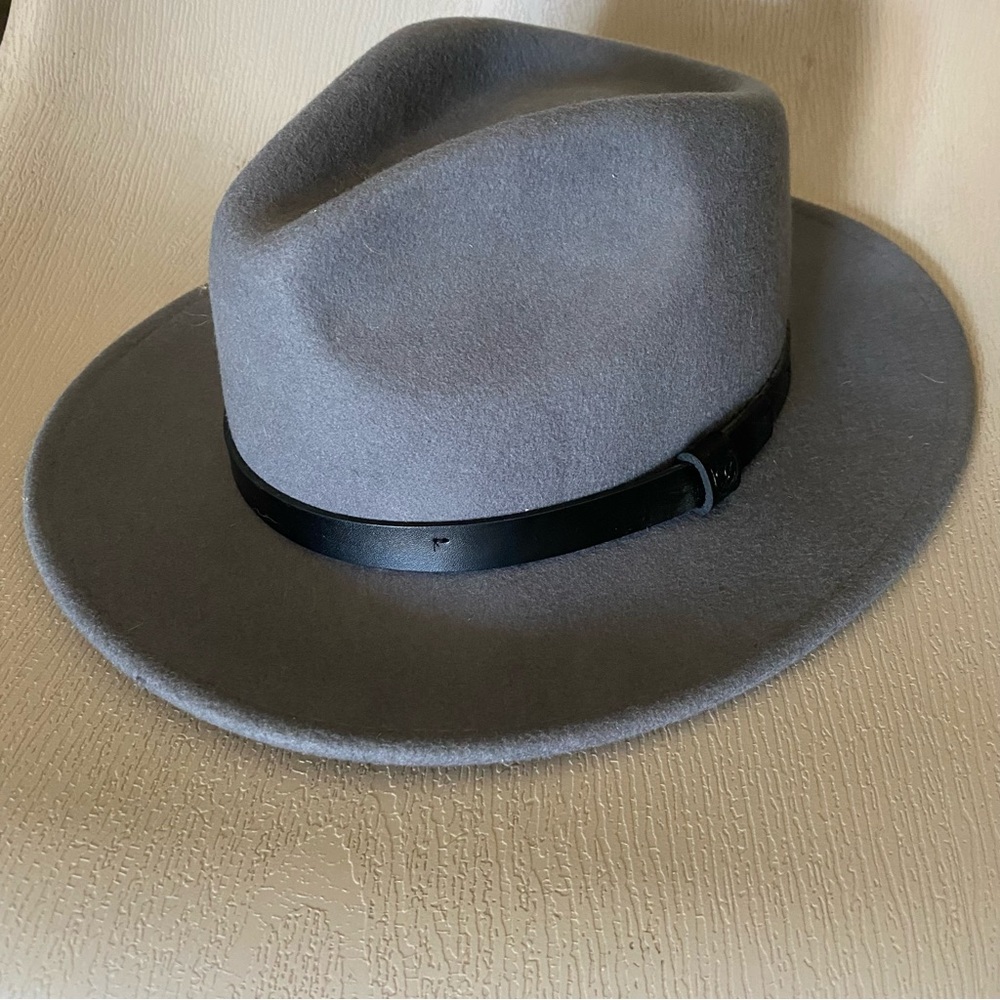 Brixton 100% Wool Felt Messer Fedora Hat Gray Unisex Small 7/56cm NEW!